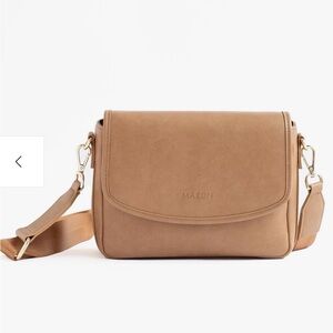 MAEDN Camel Everyday Crossbody Purse Vegan Leather Gold Hardware Classic